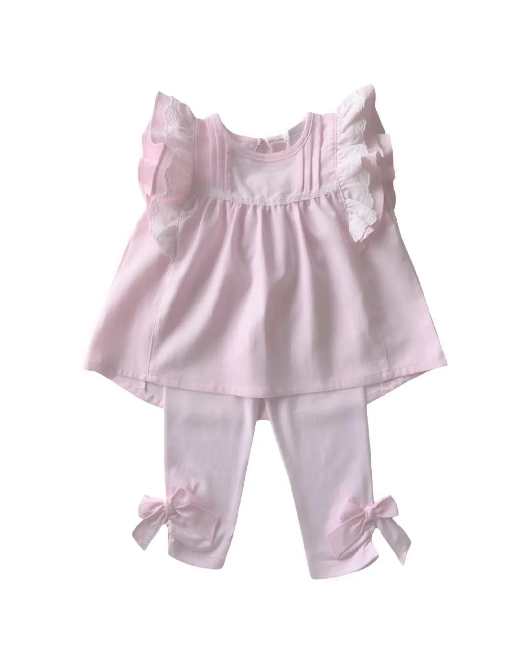 Girls Pink Cotton Legging Set
