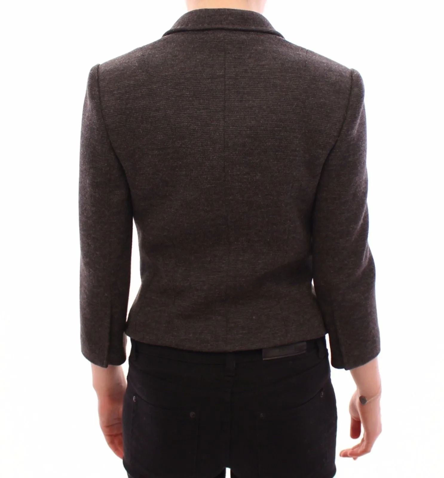Gray Wool One Button Jacket Blazer Coat