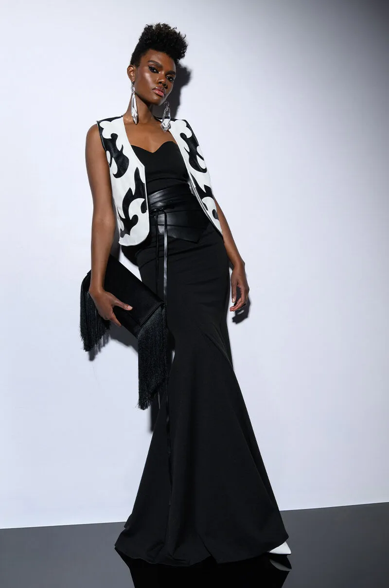 HEART IN THE HIGHLANDS FAUX LEATHER VEST