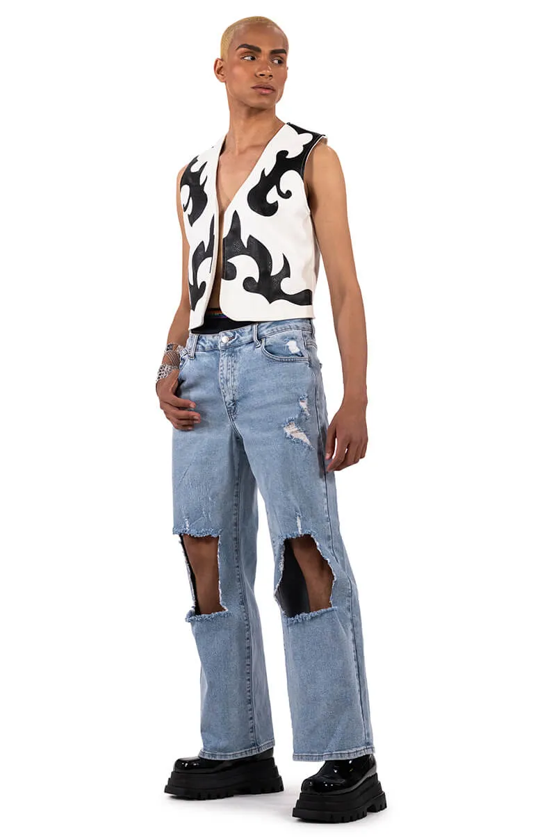 HEART IN THE HIGHLANDS FAUX LEATHER VEST