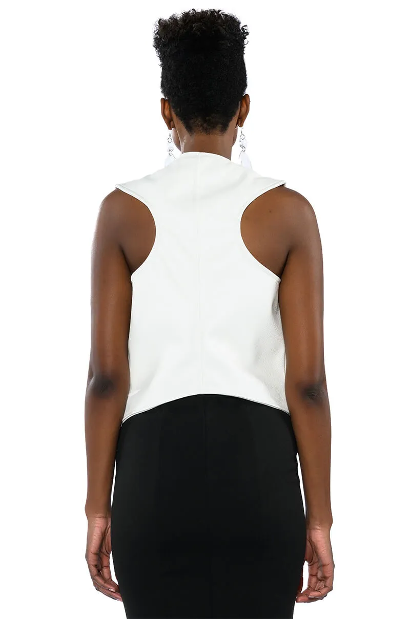 HEART IN THE HIGHLANDS FAUX LEATHER VEST