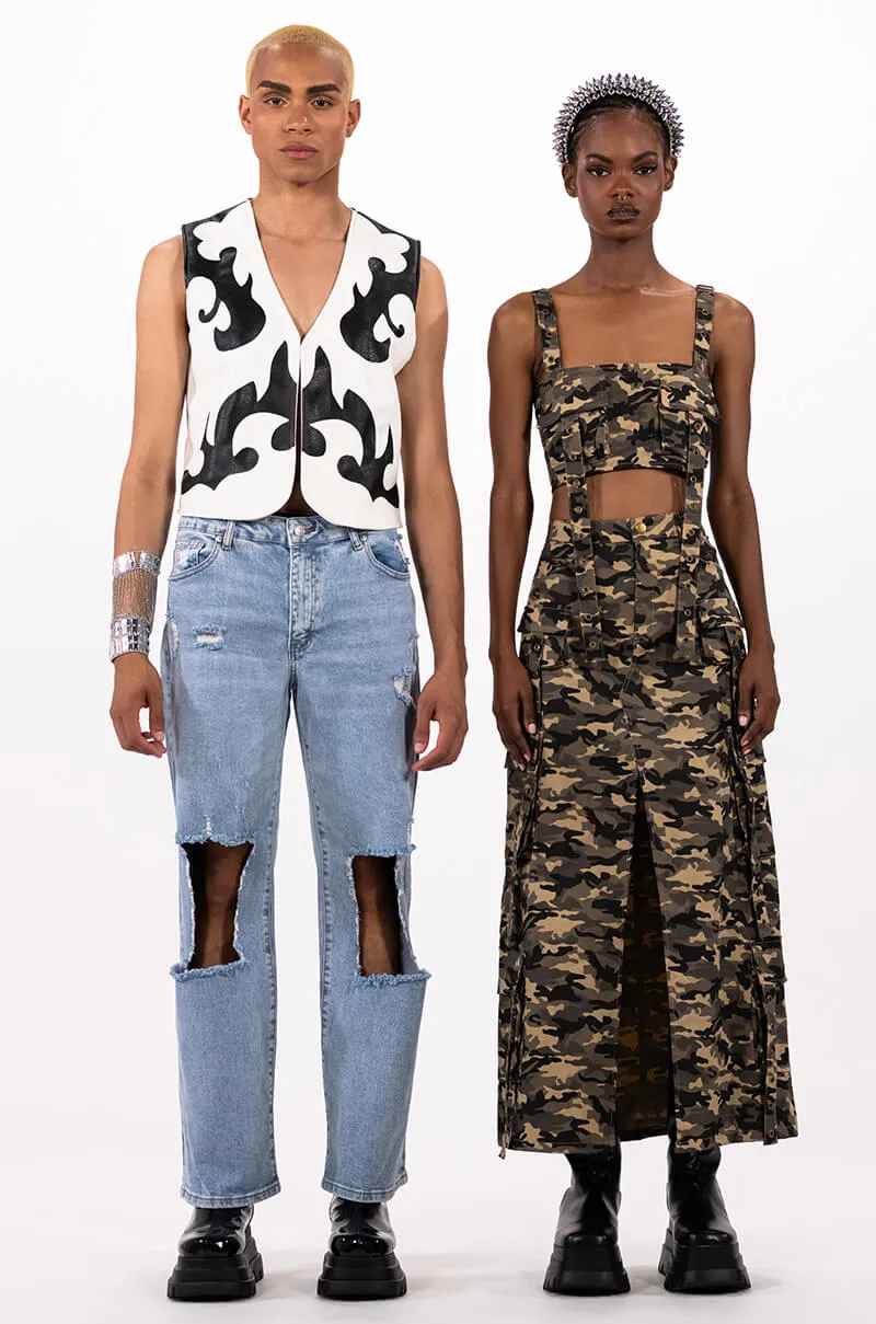 HEART IN THE HIGHLANDS FAUX LEATHER VEST