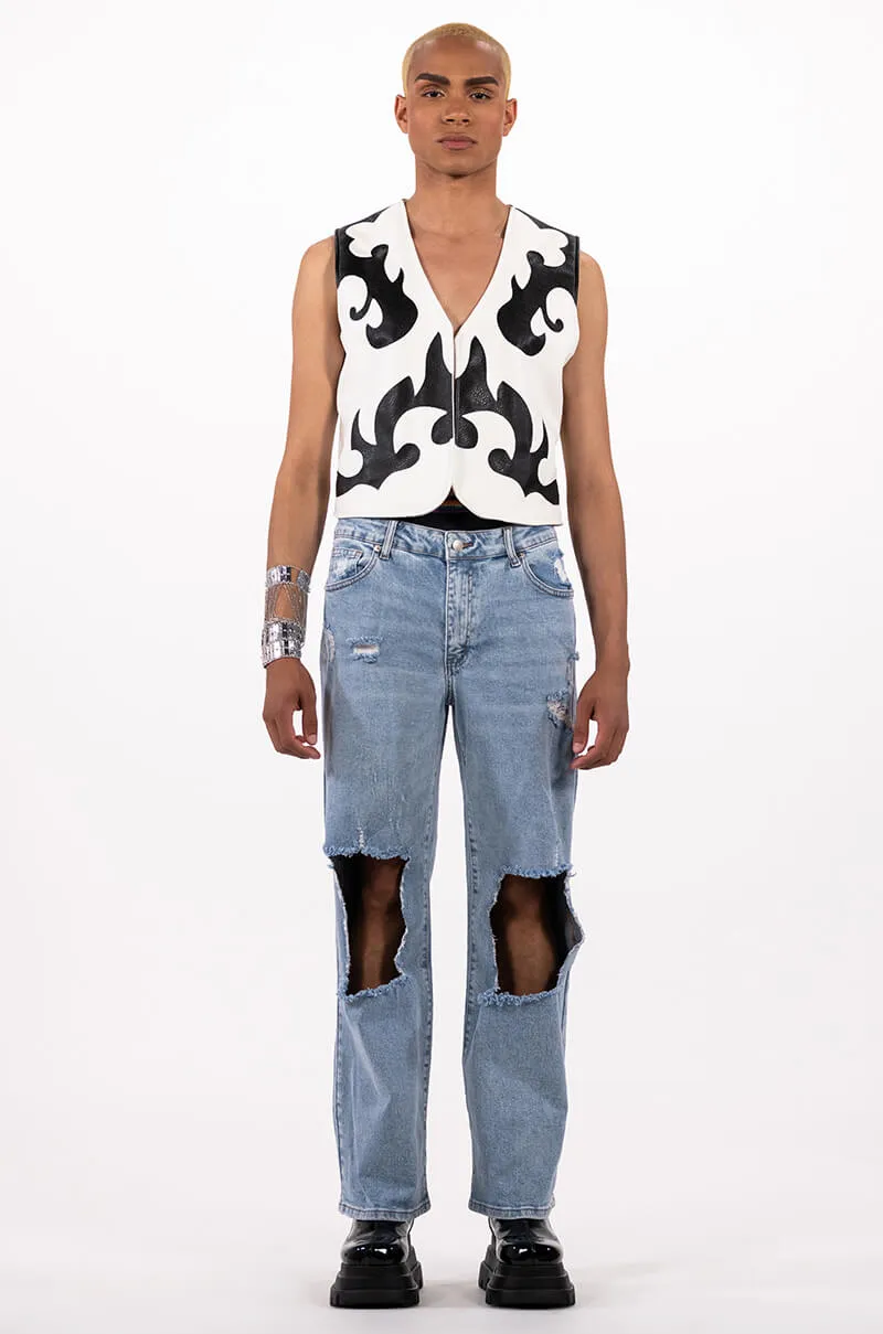 HEART IN THE HIGHLANDS FAUX LEATHER VEST