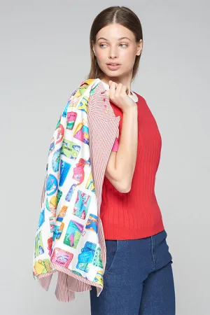 HEATHER EMBROIDERED RED STRIPE BLAZER