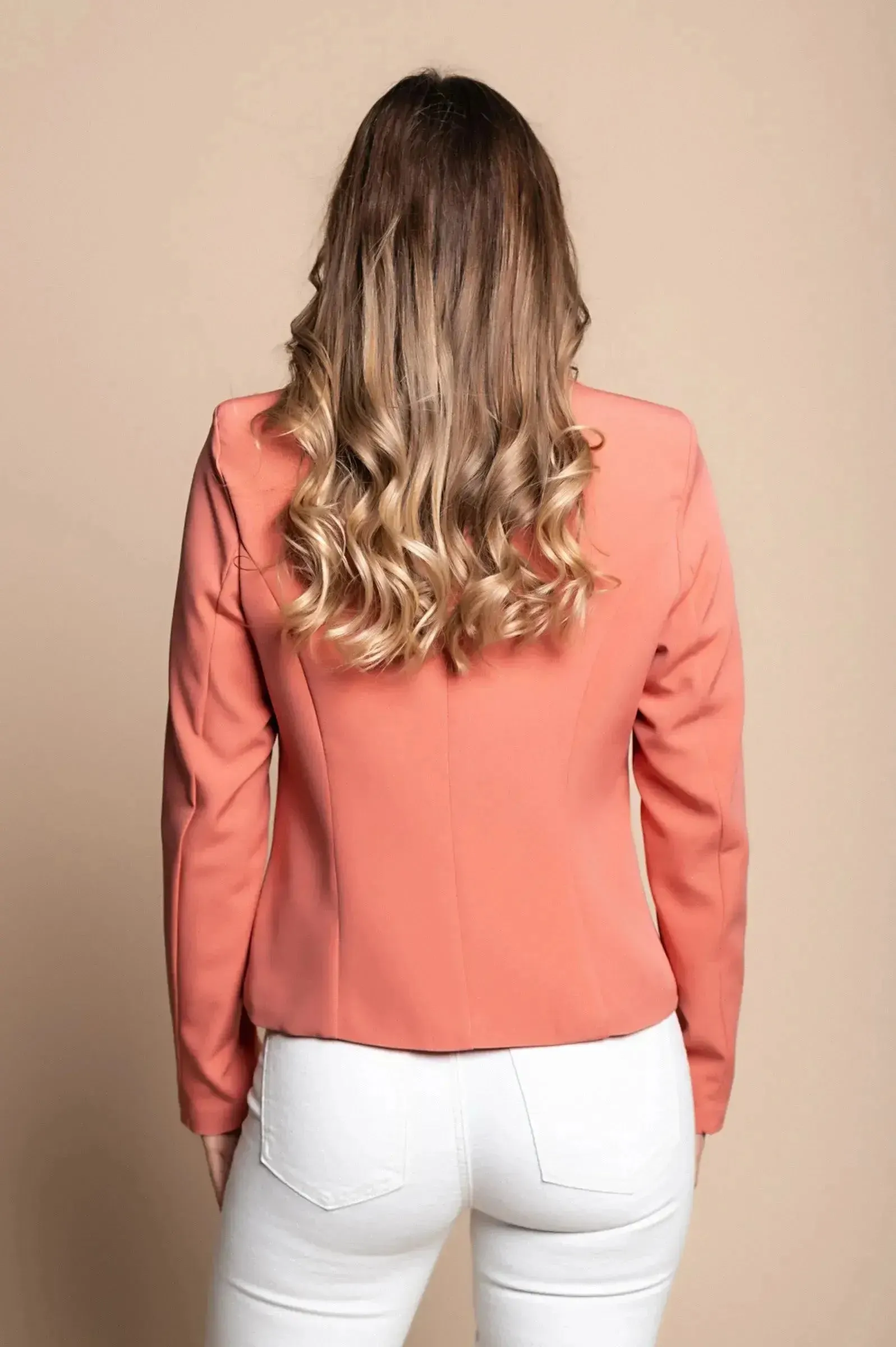 Heather Prism Peach Blazer - Salmon Tone | Italian Made | Femstylo