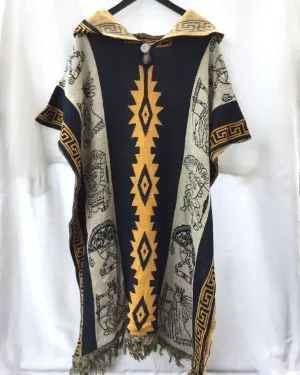 Herren Boho Kapuzen Poncho Lias