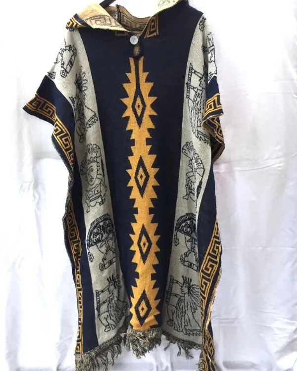 Herren Boho Kapuzen Poncho Lias