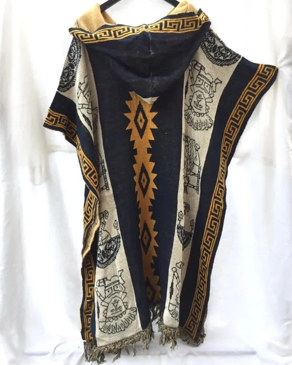 Herren Boho Kapuzen Poncho Lias