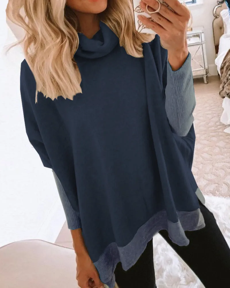 High Collar Long Sleeve Sweatshirts T-Shirts Blouses