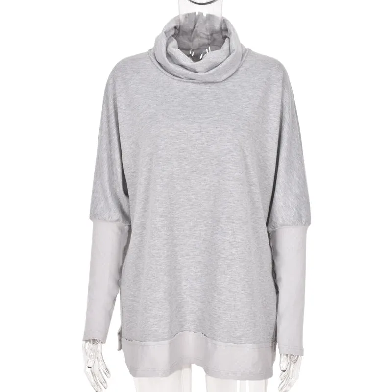 High Collar Long Sleeve Sweatshirts T-Shirts Blouses