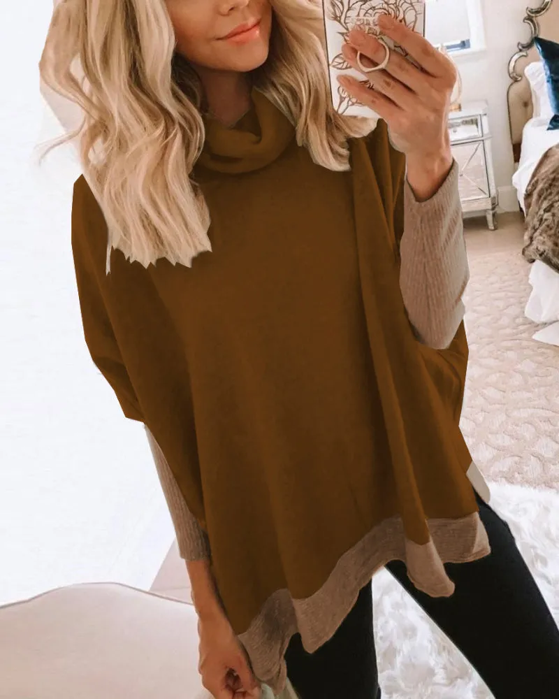 High Collar Long Sleeve Sweatshirts T-Shirts Blouses