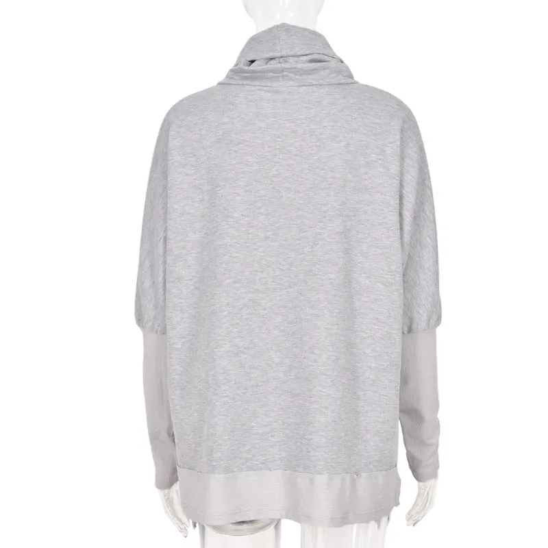 High Collar Long Sleeve Sweatshirts T-Shirts Blouses