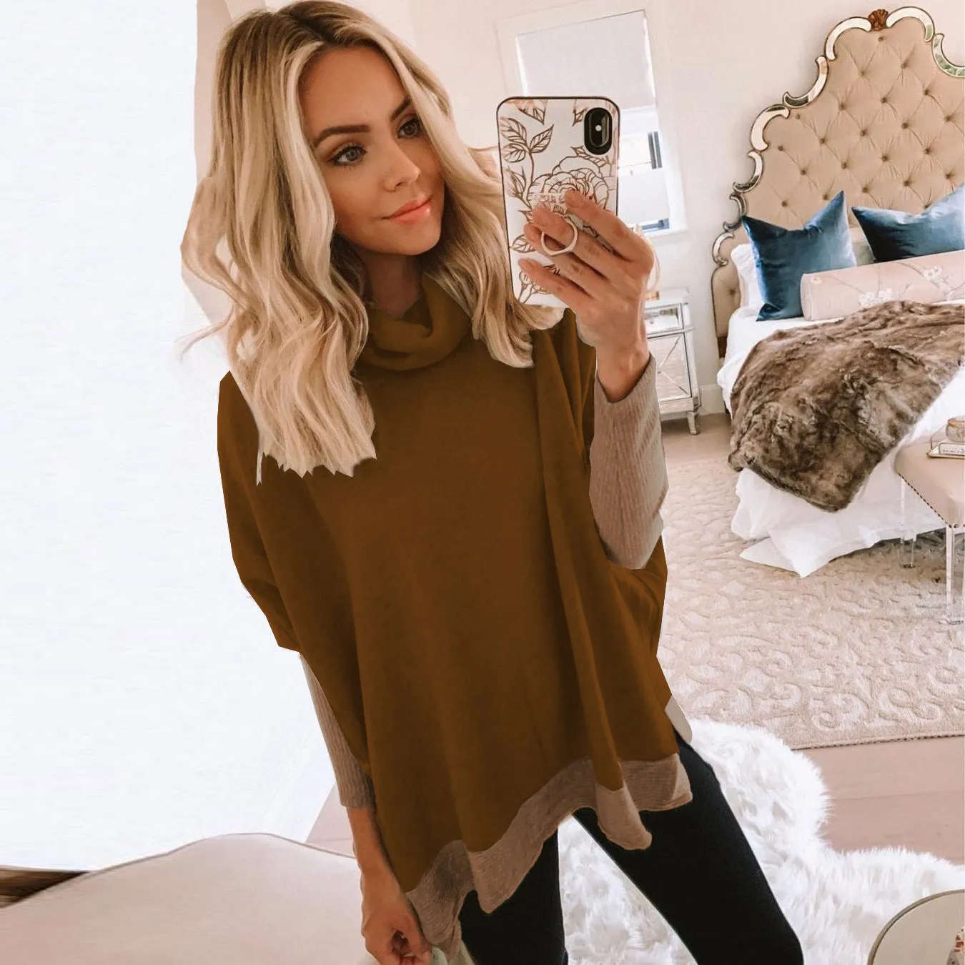 High Collar Long Sleeve Sweatshirts T-Shirts Blouses