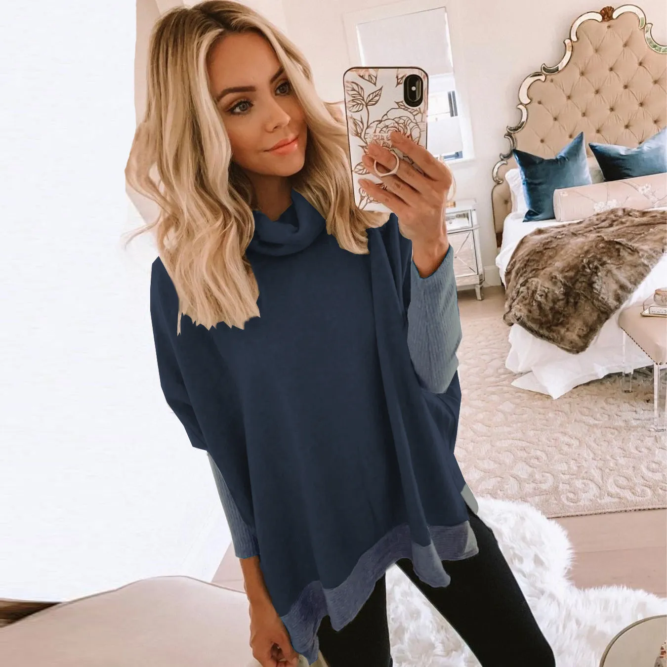 High Collar Long Sleeve Sweatshirts T-Shirts Blouses