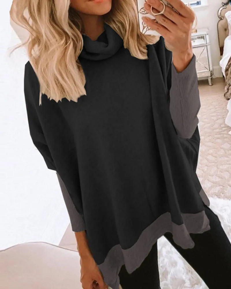 High Collar Long Sleeve Sweatshirts T-Shirts Blouses