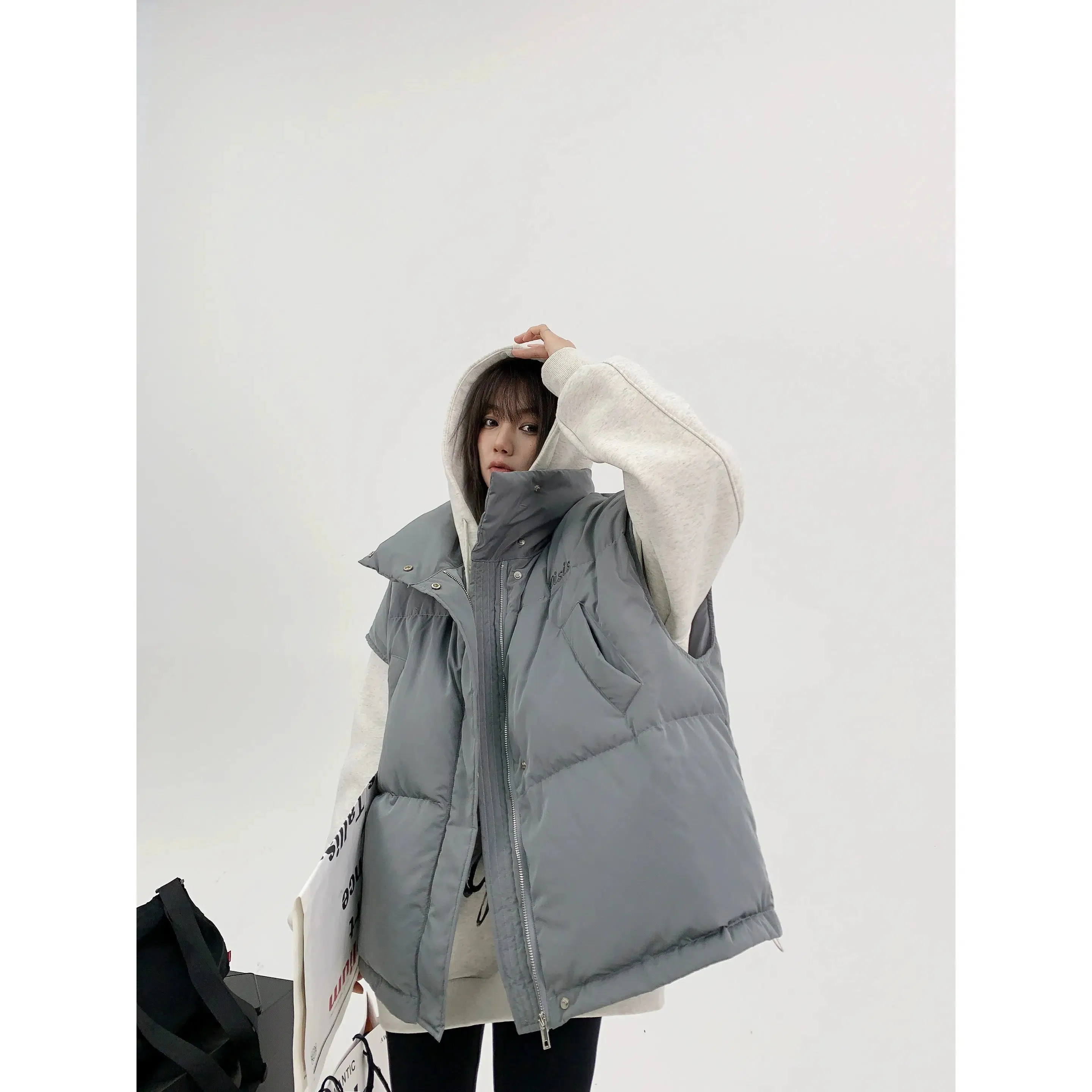 Hooded Sleeveless Down Vest