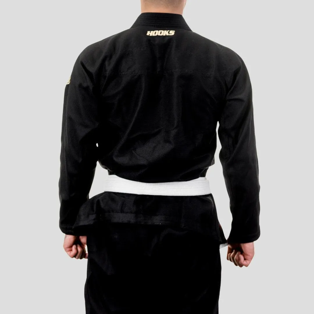 Hooks BJJ GI - Ultra Light - Black w/ Gold