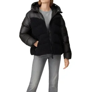Hunter Hero Hybrid Puffer Fleece Coat Jacket Hooded Zip Front Womens Black