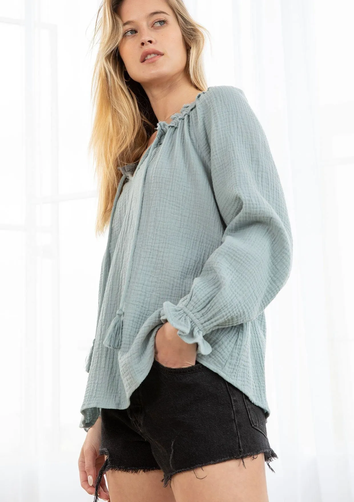 In The Clouds Peasant Top