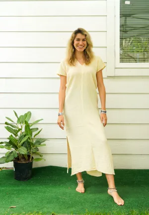Ivory Double Gauze Cotton Dress