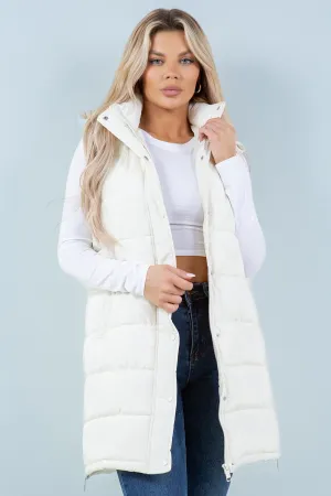 Ivory Long Puffer Vest