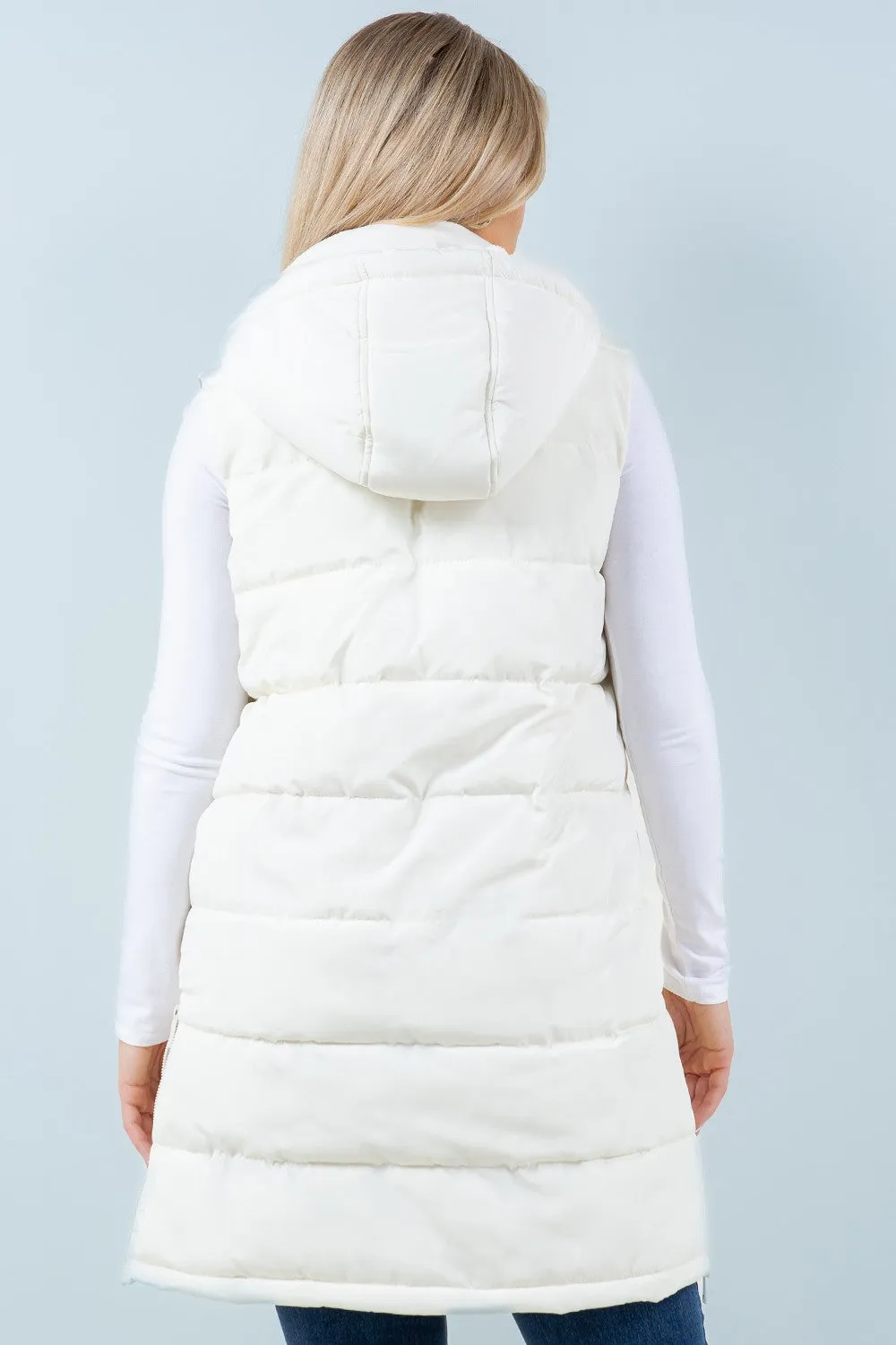Ivory Long Puffer Vest