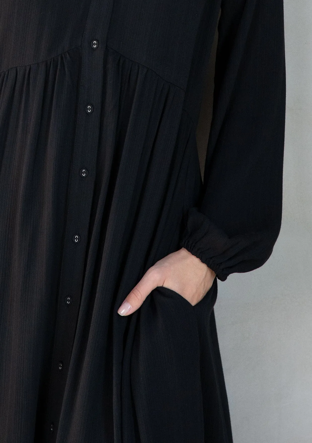 Jacquard Stripe Long Sleeve Maxi Dress