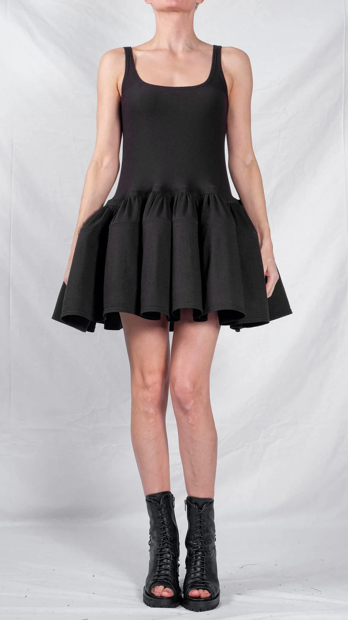 Jersey Mini Dress with Ruffles