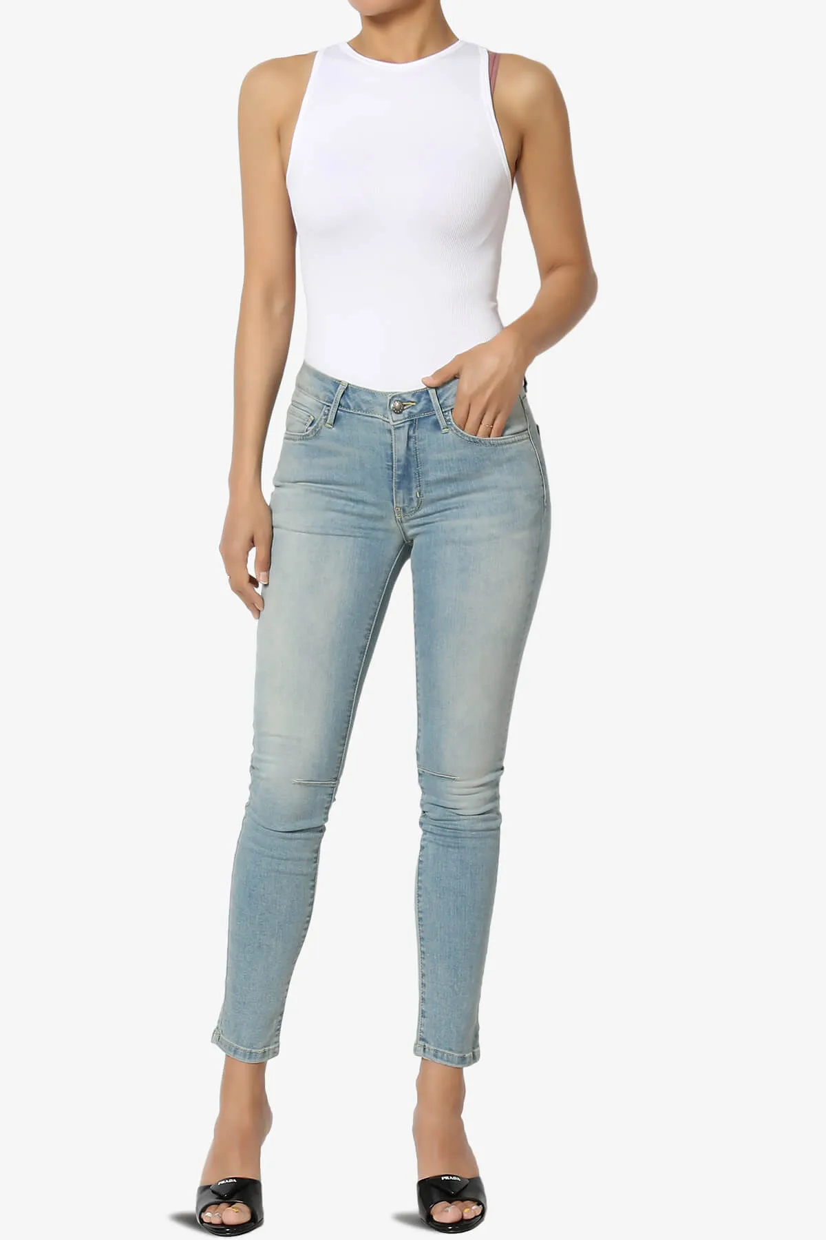 Jigott Knee Dart Washed Skinny Jeans