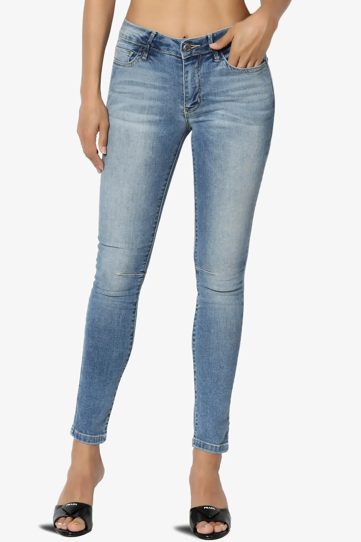 Jigott Knee Dart Washed Skinny Jeans