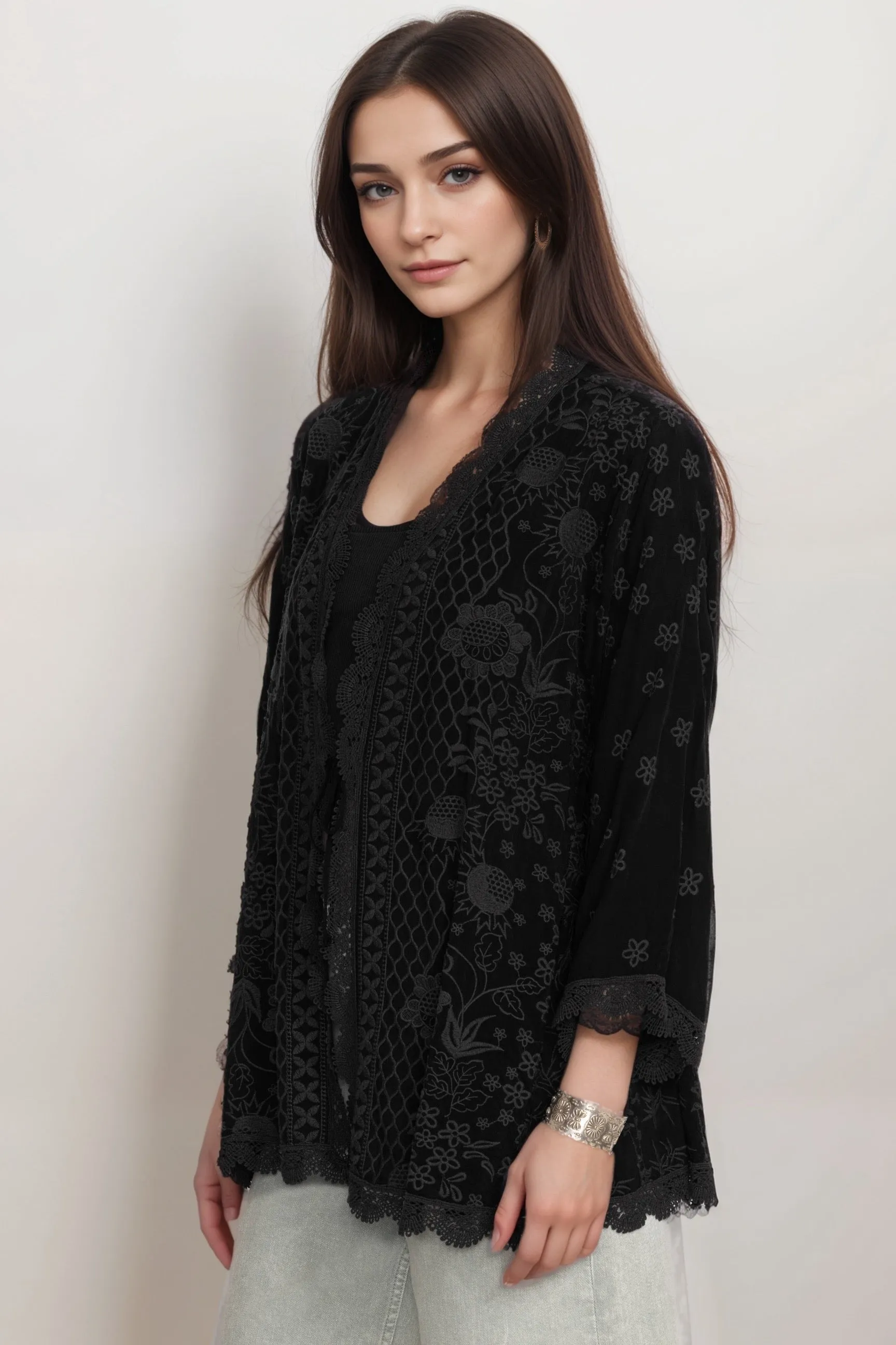 Johnny Was Fleur Du Jour Embroidered Kimono C41024 *
