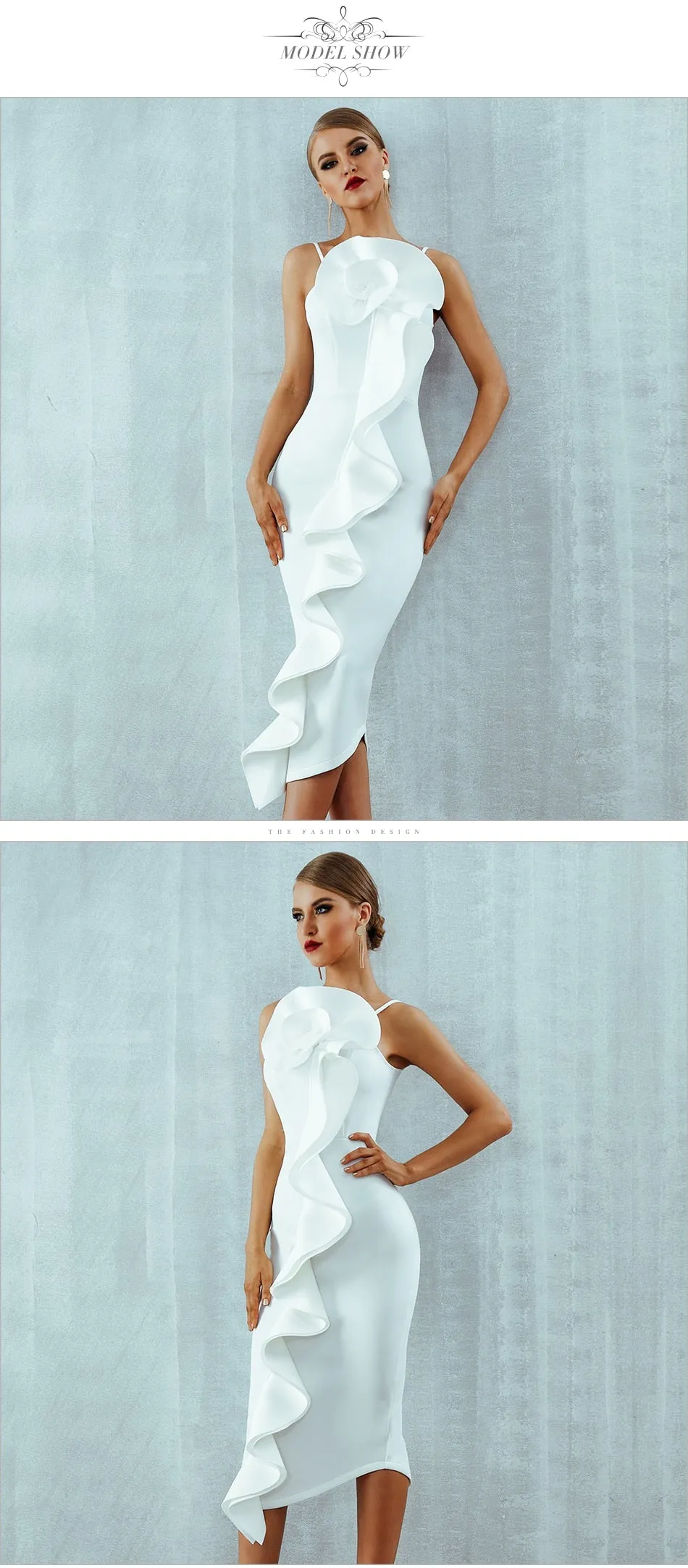 Kelly Klien Celestial Floral Ruffled Dress