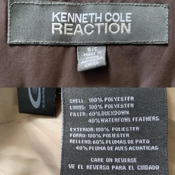Kenneth Cole Reaction Duck Waterfowl Down Jacket