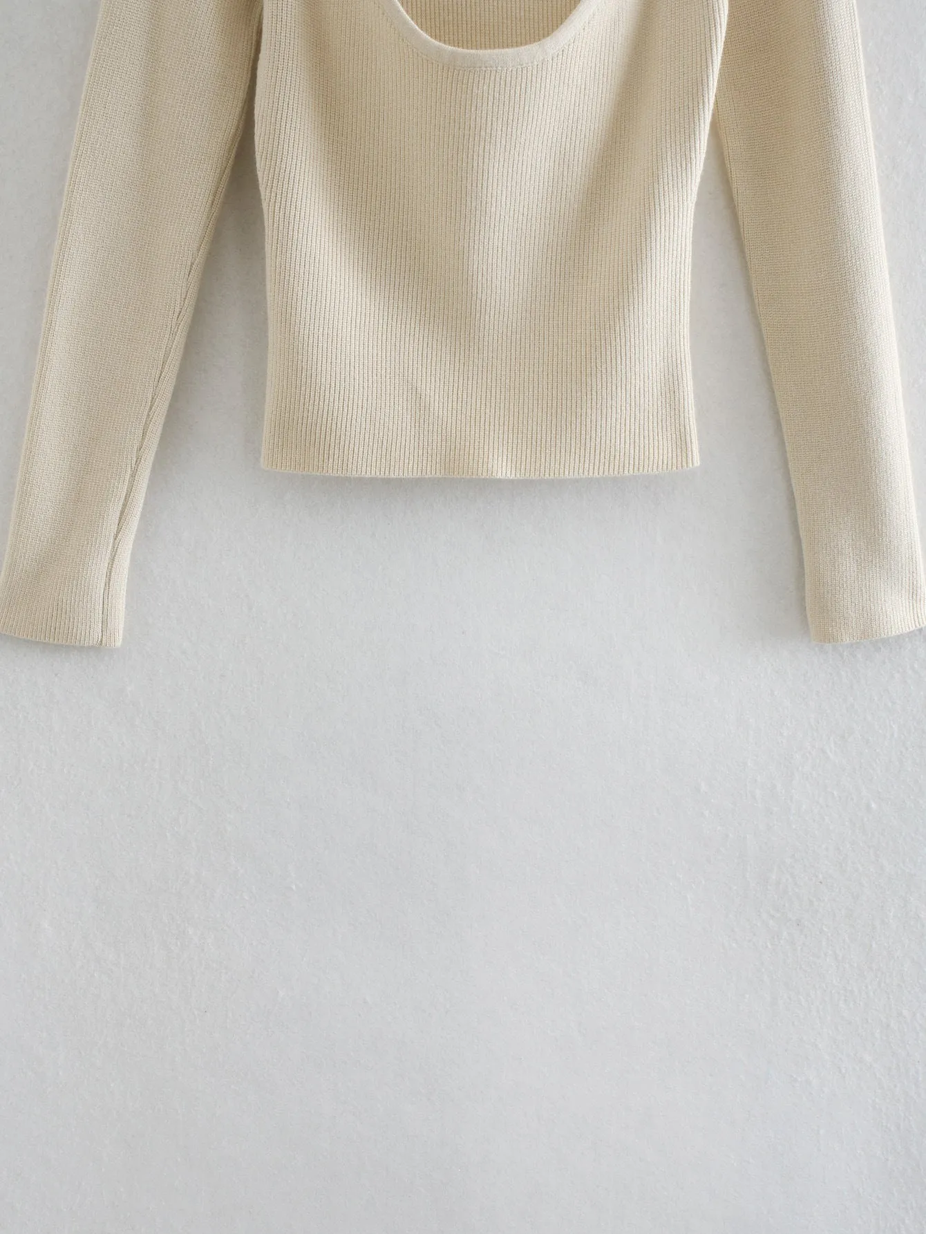 Knit Square Collar Sweaters Shirts Crop Tops Blouses