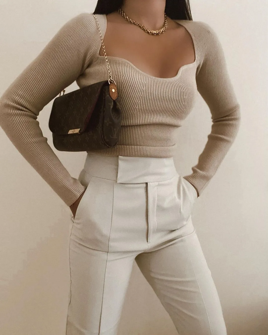 Knit Square Collar Sweaters Shirts Crop Tops Blouses
