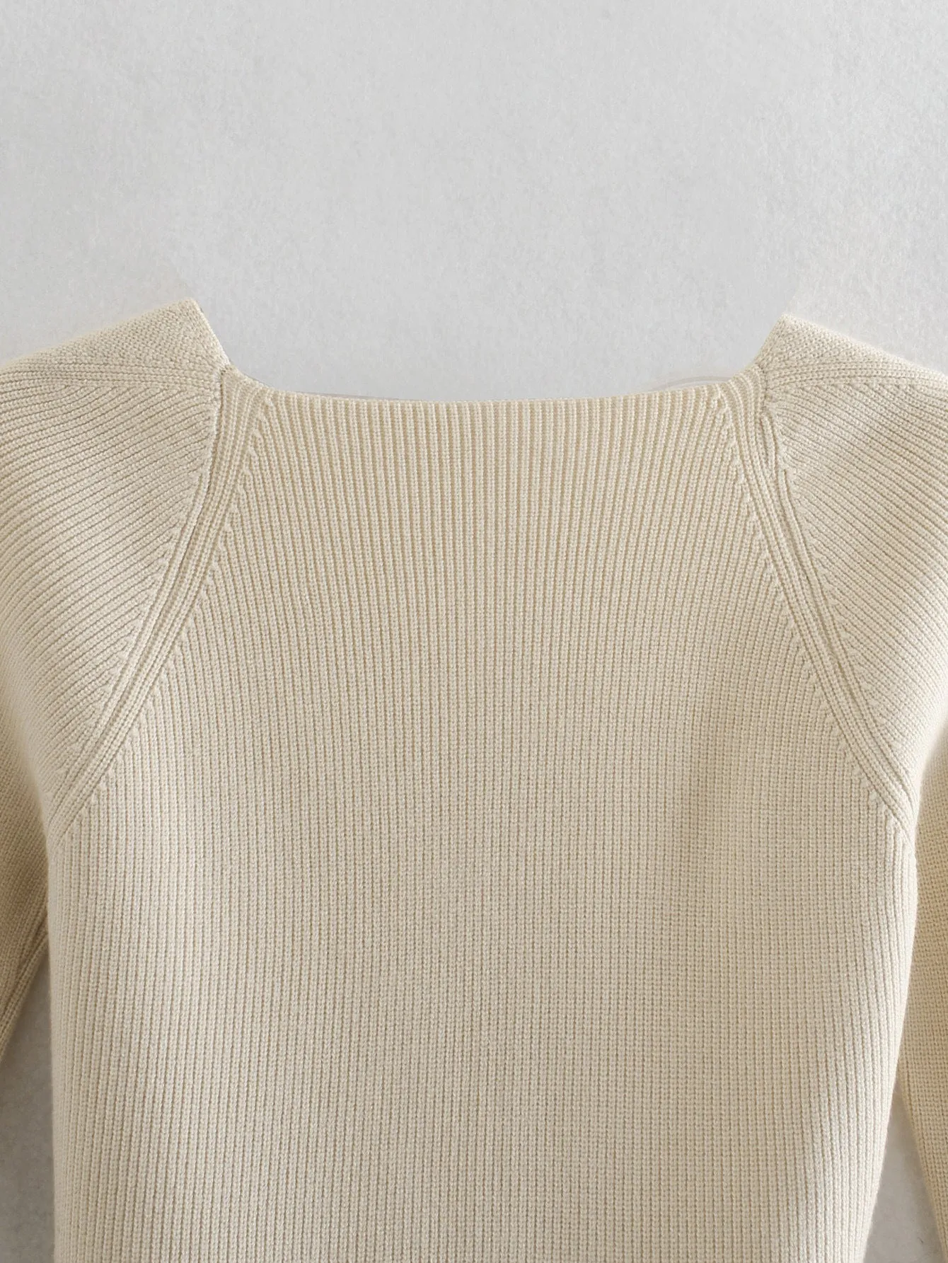 Knit Square Collar Sweaters Shirts Crop Tops Blouses