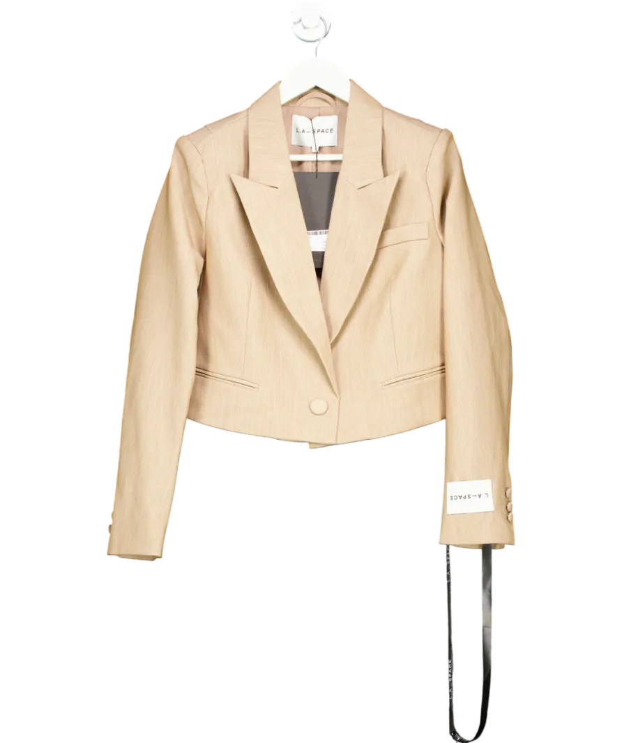 L.A SPACE Beige Harlow Cropped Blazer UK XS/S