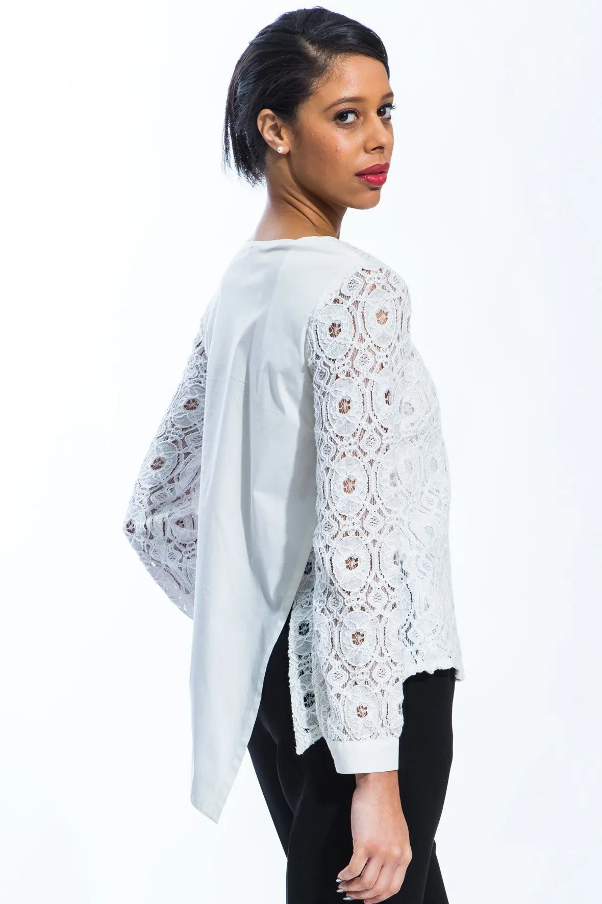 Lace Sleeve Blouse Style # 1730