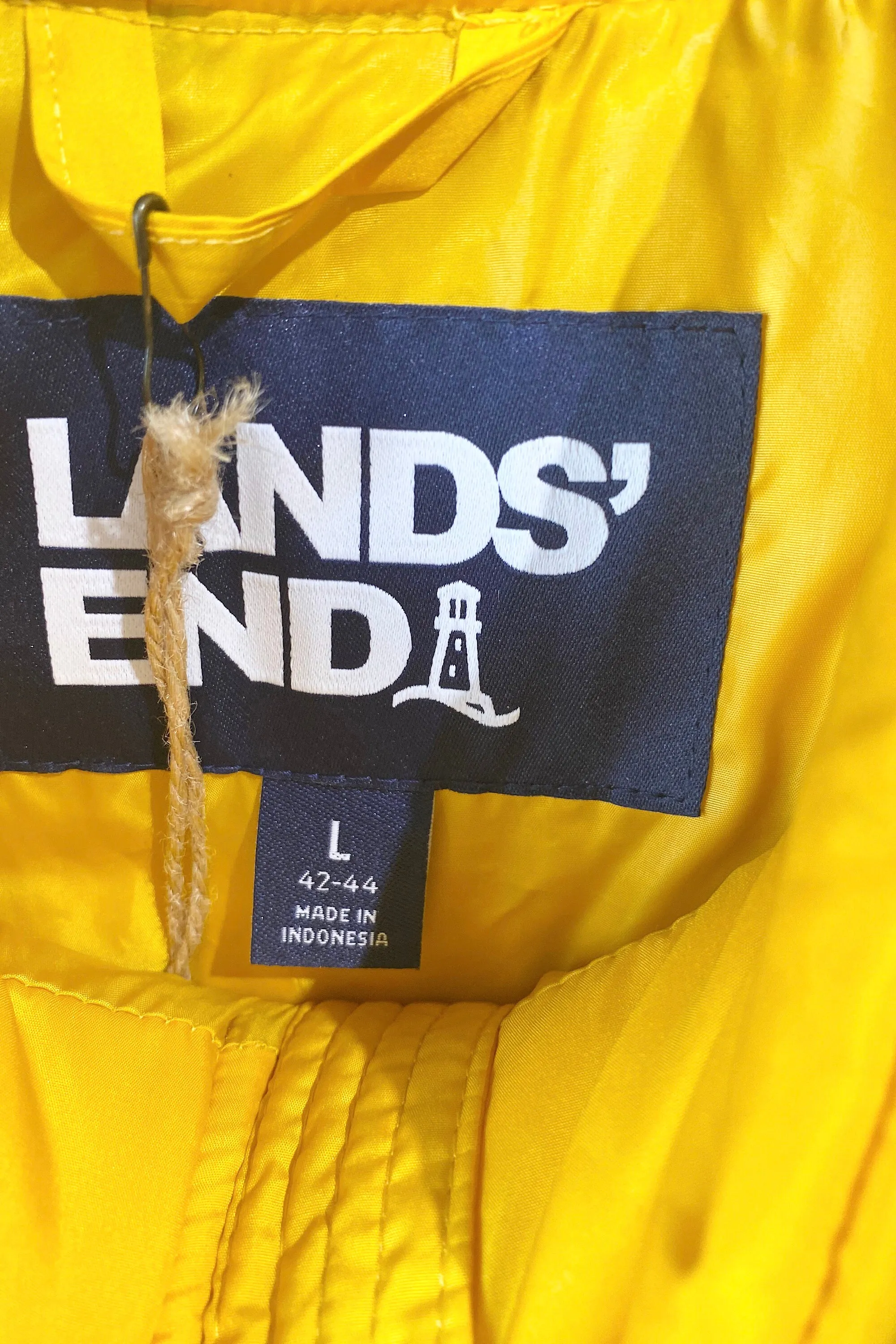 Land's End Mens Yellow Puffer Vest