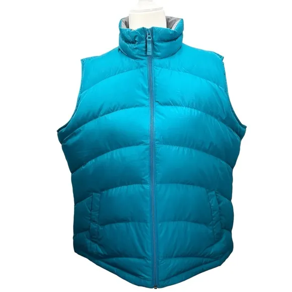 Lands’ End Teal Down Puffer Vest, XL Adriatic Blue