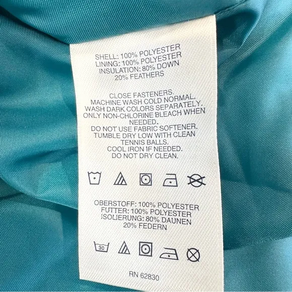 Lands’ End Teal Down Puffer Vest, XL Adriatic Blue