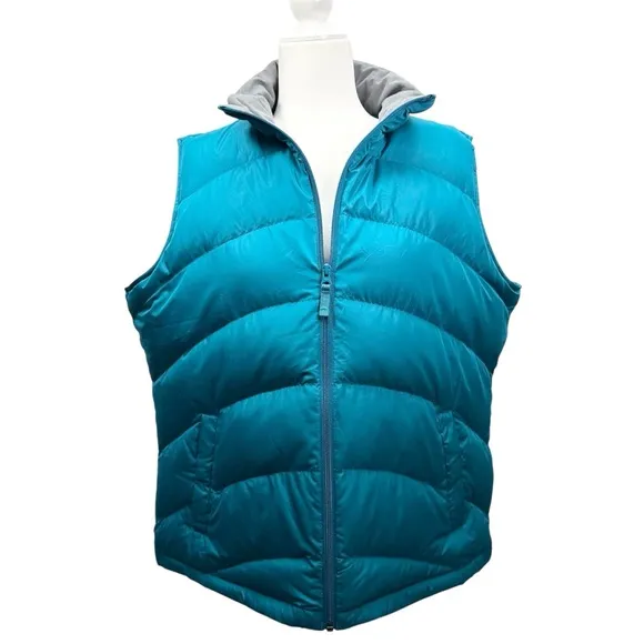 Lands’ End Teal Down Puffer Vest, XL Adriatic Blue