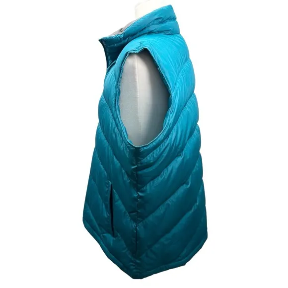 Lands’ End Teal Down Puffer Vest, XL Adriatic Blue