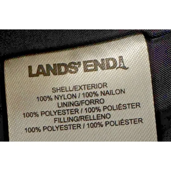 Lands' End Womens XL Black 3-in-1 Systems Jacket Vest Water Resistant Coat Lrg