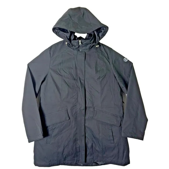 Lands' End Womens XL Black 3-in-1 Systems Jacket Vest Water Resistant Coat Lrg