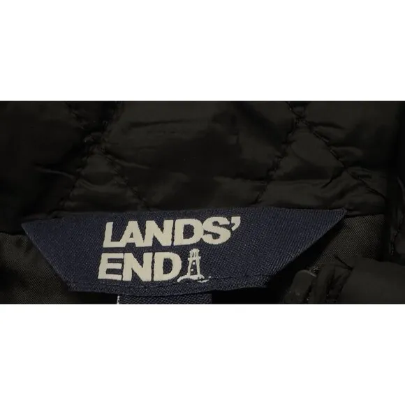 Lands' End Womens XL Black 3-in-1 Systems Jacket Vest Water Resistant Coat Lrg