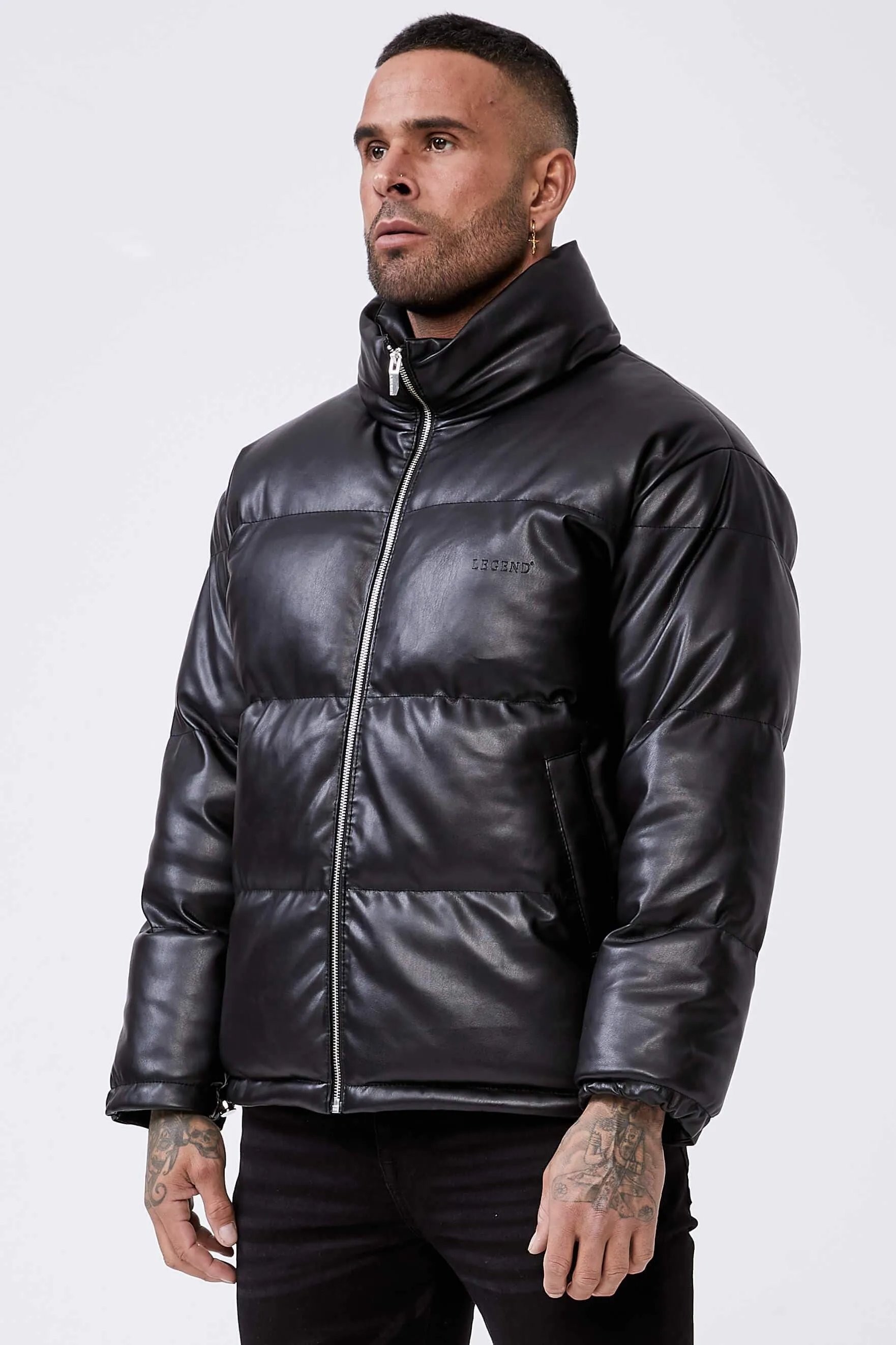 Leather Puffer - Matte Black