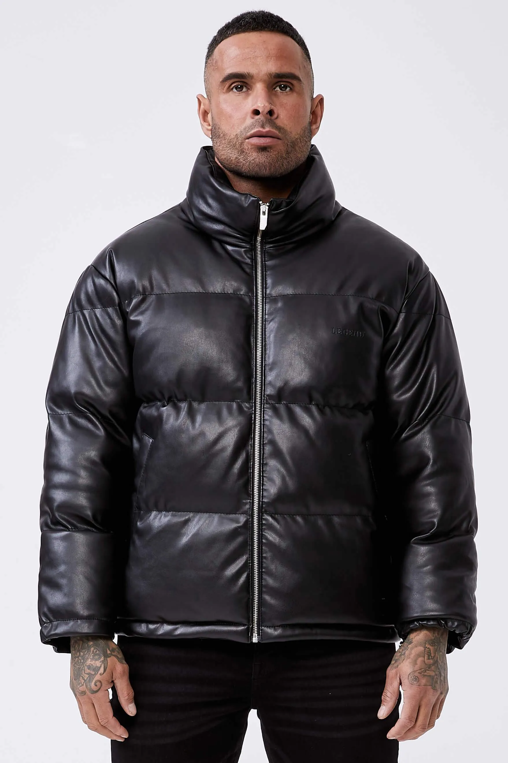 Leather Puffer - Matte Black