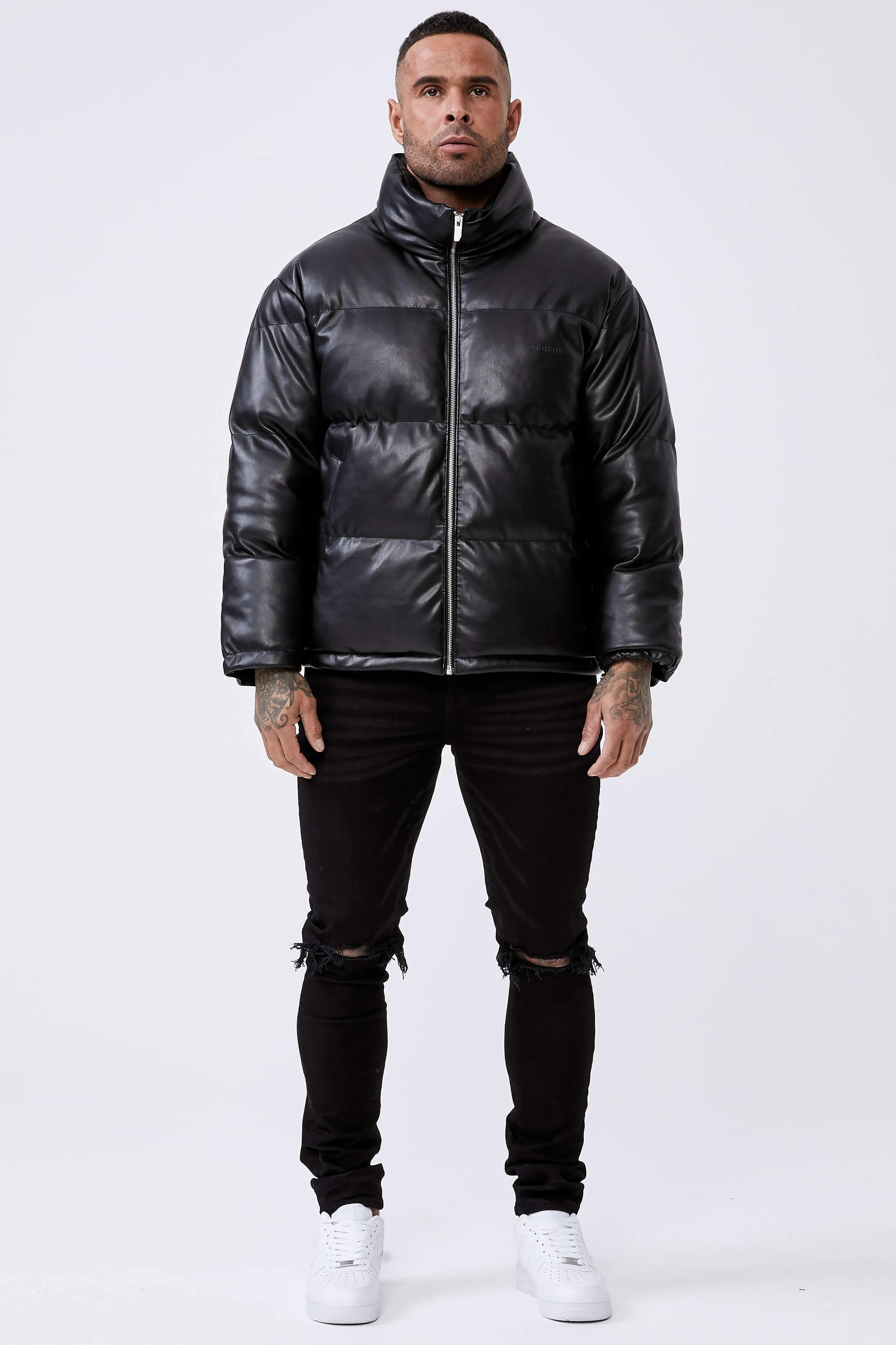 Leather Puffer - Matte Black