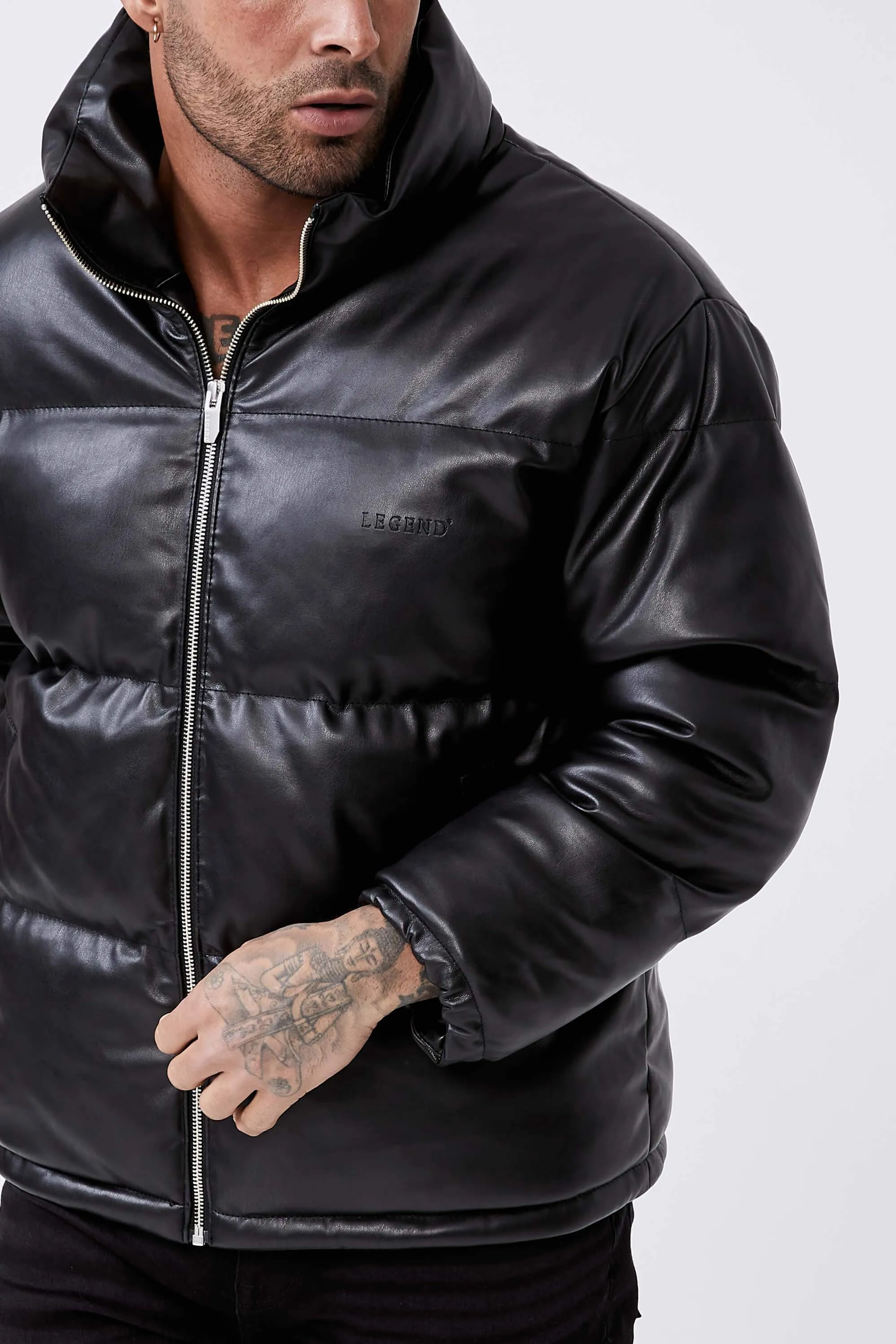 Leather Puffer - Matte Black